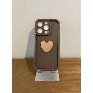3D Heart Brown Phone Case (iPhone 15 Pro)
